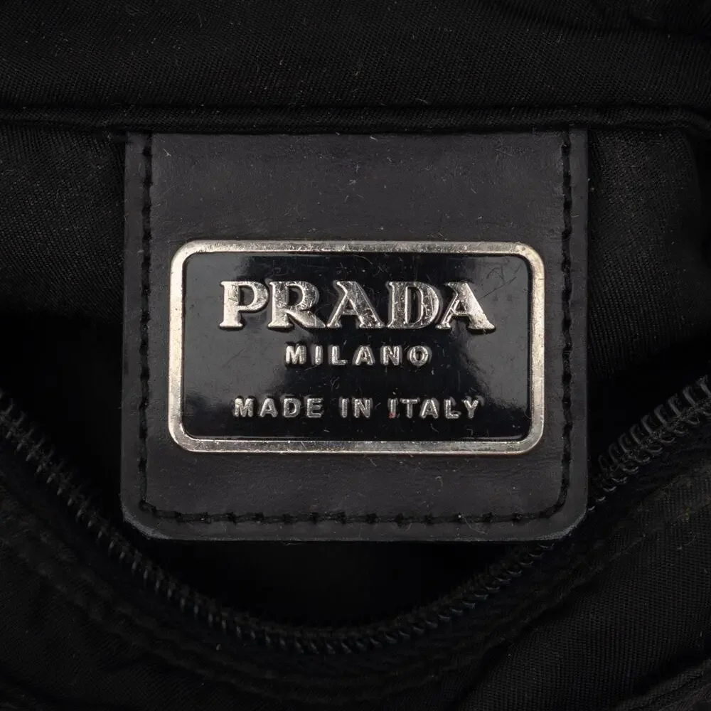 PRADA Triangle Logo Shoulder Crossbody Messenger Bag Tessuto Nylon Black